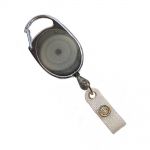 Badge reel with swivel hook (black transparent)