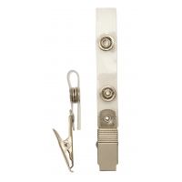 Crocodile clip with transparent strap