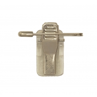 Crocodile clip with safety pin
