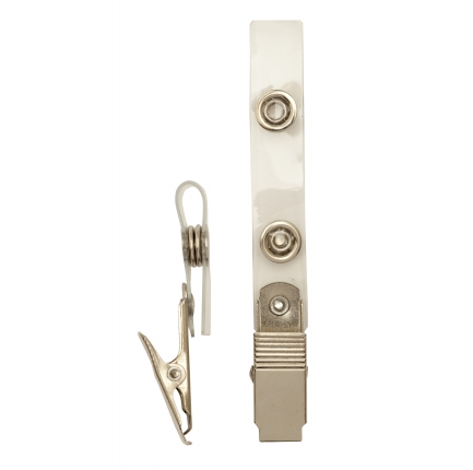 Crocodile clip with transparent strap